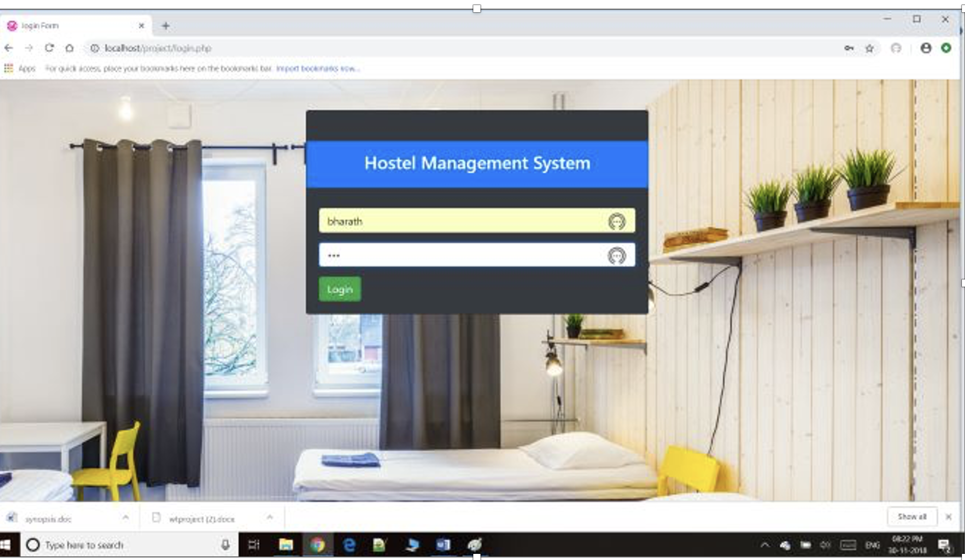 Hostel Management System screenshot